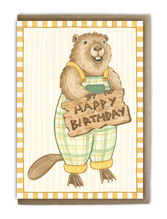 HAPPY BIRTHDAY BEAVER | A6 Greetings Card